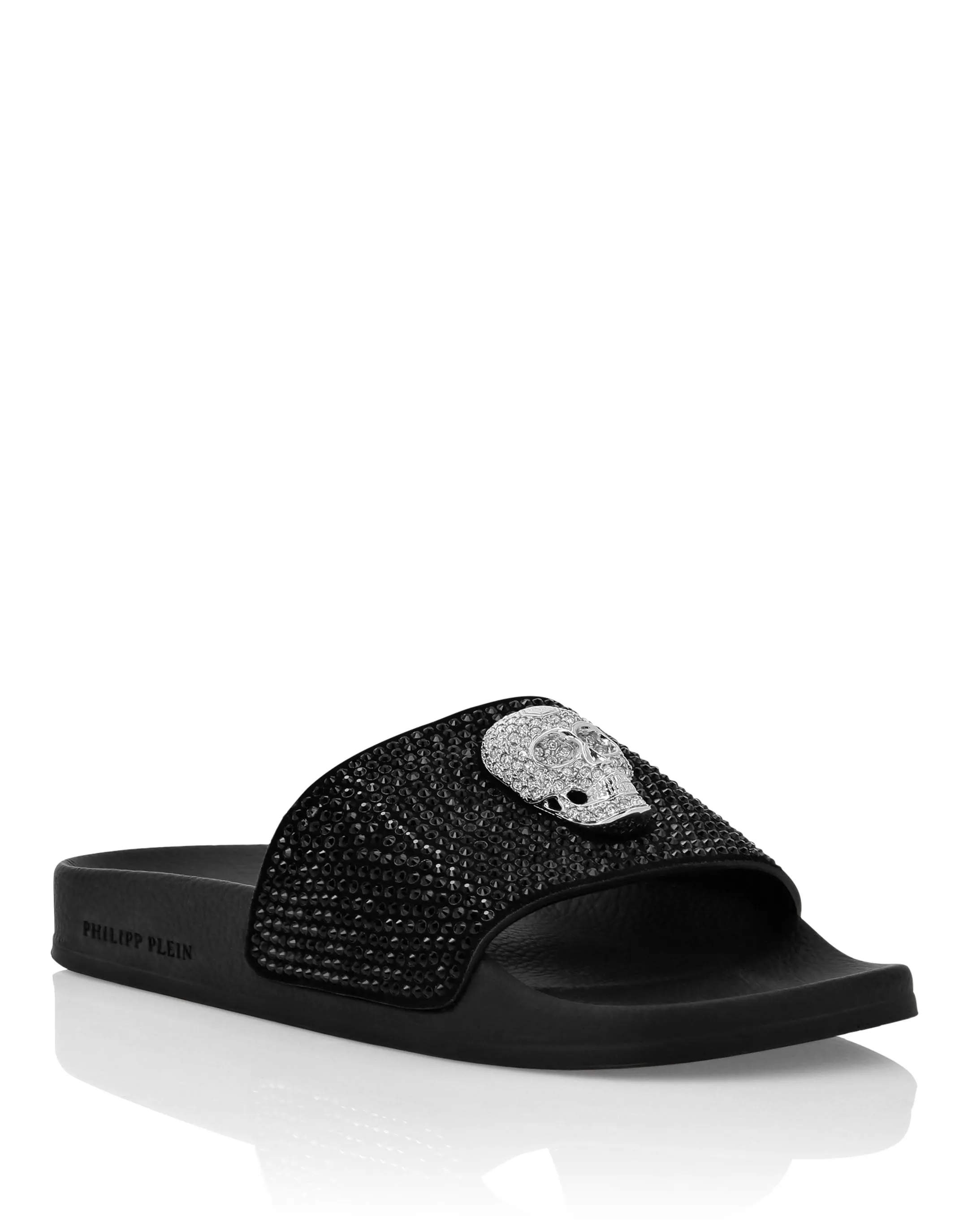 Sandals Flat Skull with Crystals
