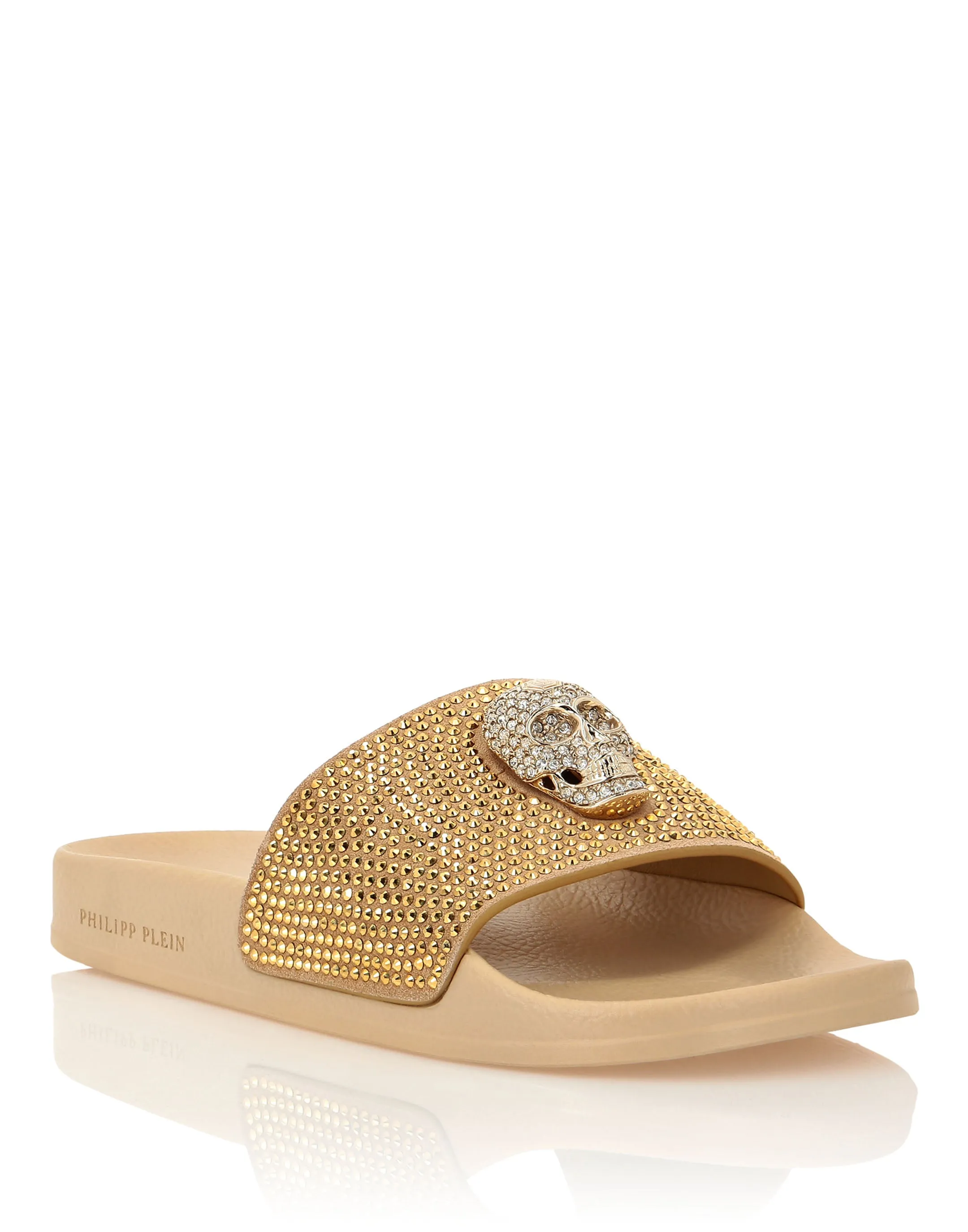 Sandals Flat Skull with Crystals