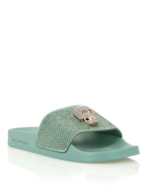 Sandals Flat Skull with Crystals