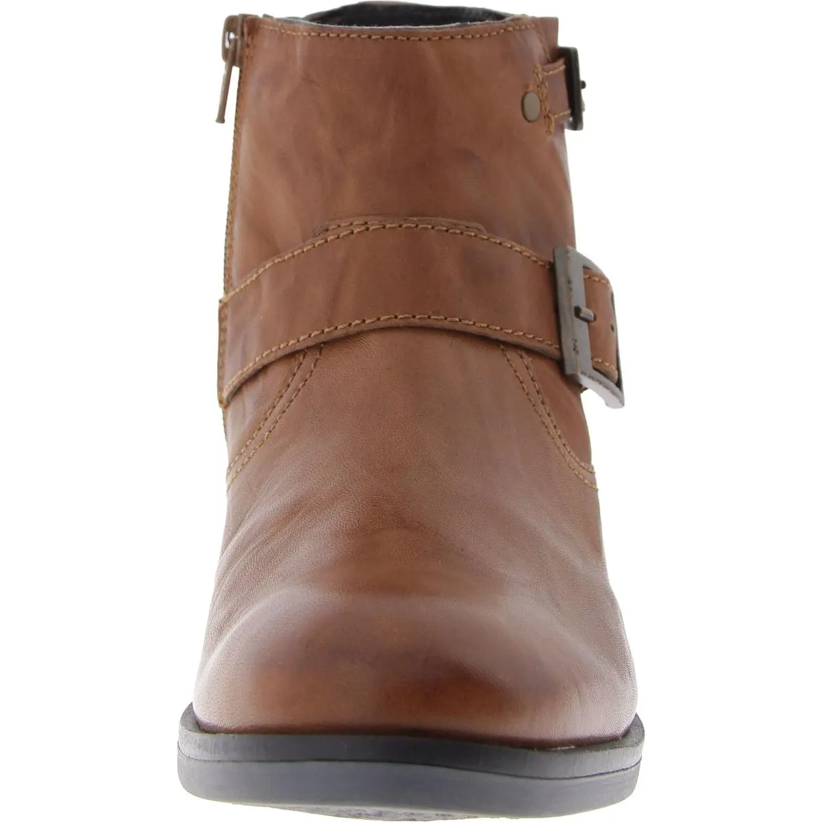Sanja 16 Womens Leather Buckle Ankle Boots