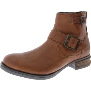 Sanja 16 Womens Leather Buckle Ankle Boots