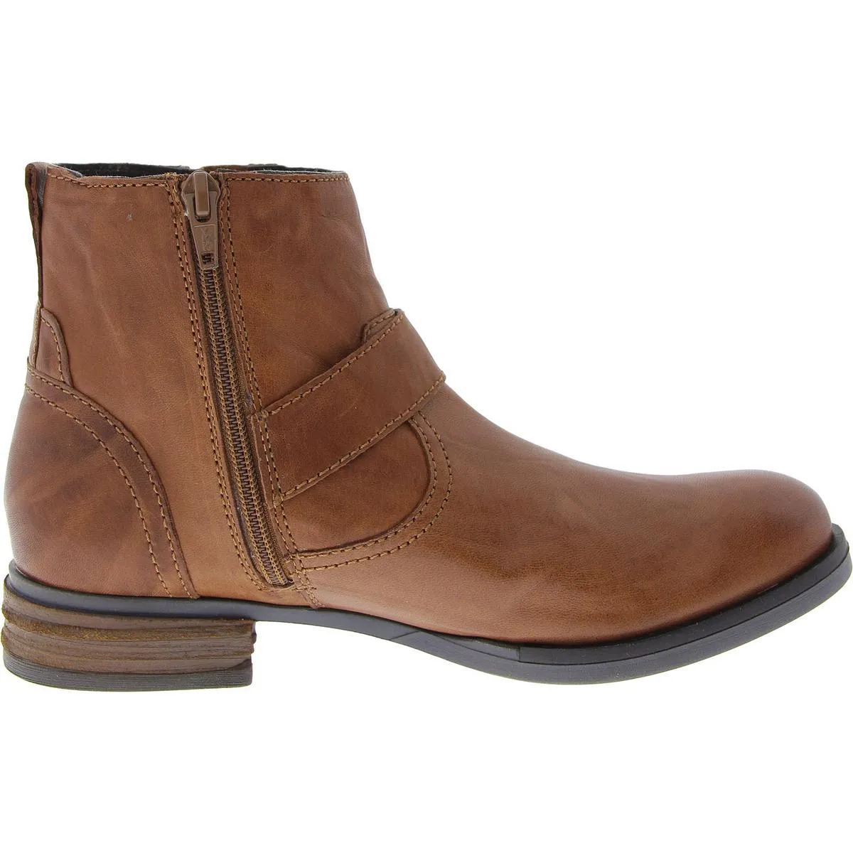 Sanja 16 Womens Leather Buckle Ankle Boots