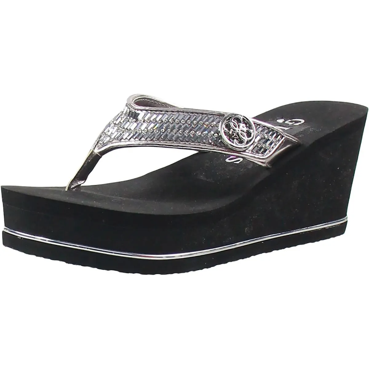Sarraly 4 Womens Embellished Slip-On Wedge Sandals