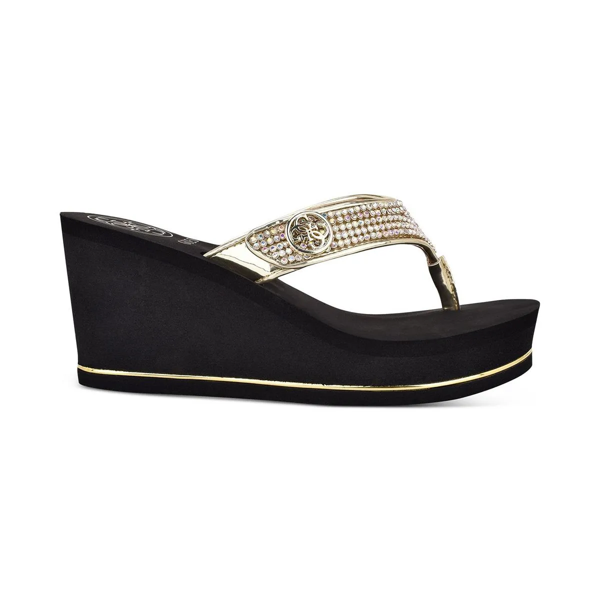 Sarraly 4 Womens Embellished Slip-On Wedge Sandals