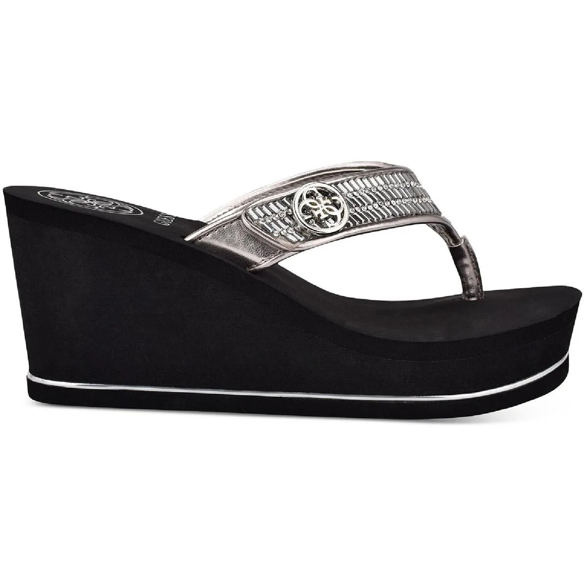 Sarraly 4 Womens Embellished Slip-On Wedge Sandals