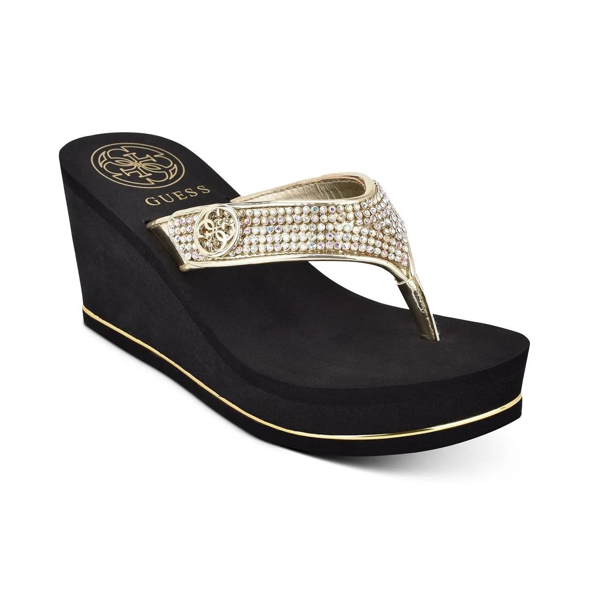 Sarraly 4 Womens Embellished Slip-On Wedge Sandals