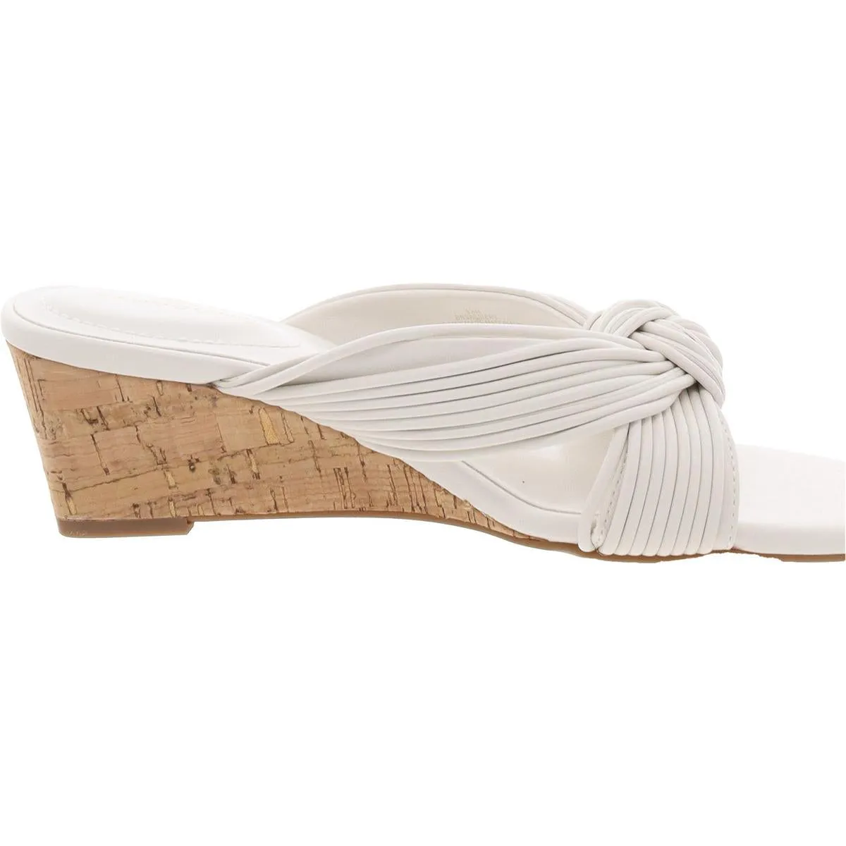 Sassier 3 Womens Cork Faux Leather Wedge Sandals
