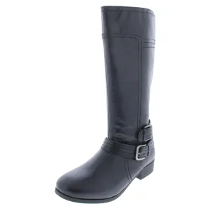 Sassy Tran 2 Womens Faux Leather Stacked Mid-Calf Boots