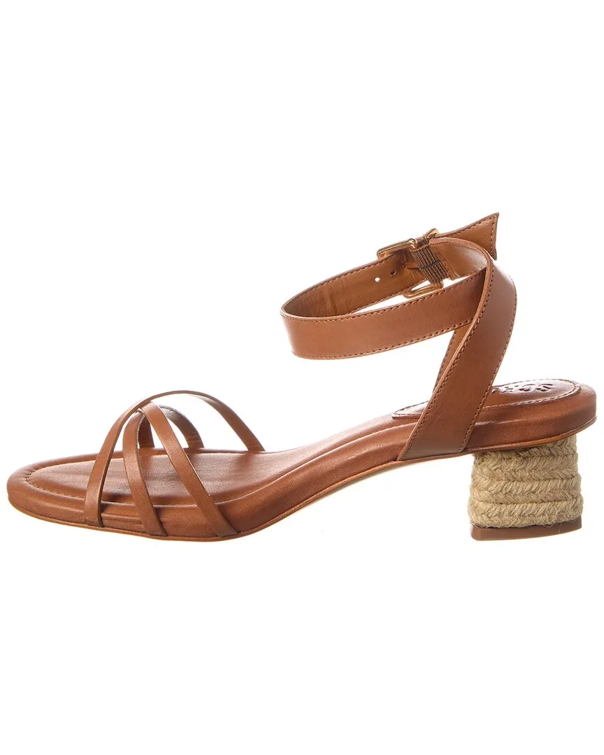 Schutz Alexandra Mid Block Leather Sandal