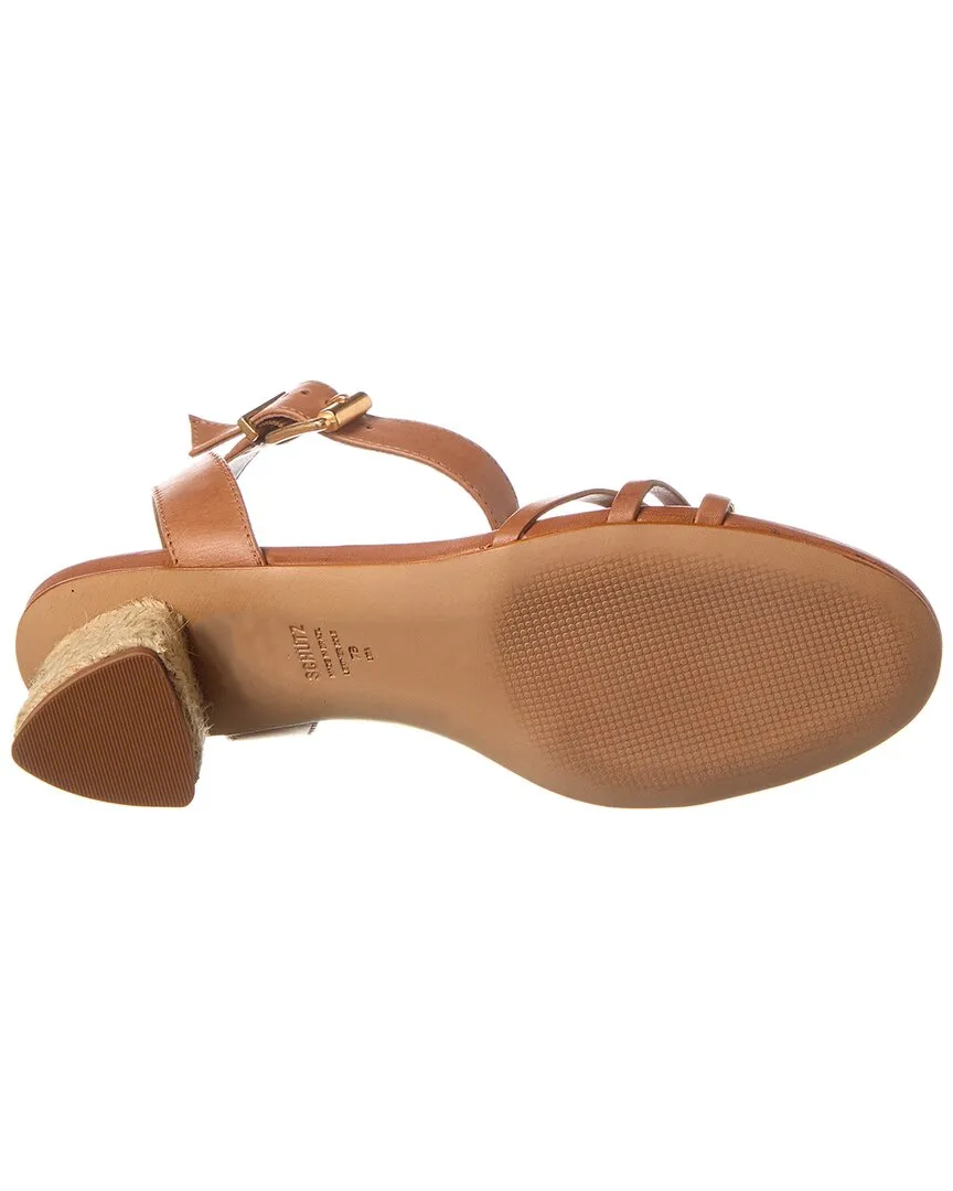 Schutz Alexandra Mid Block Leather Sandal