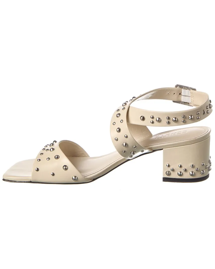 Schutz Lizzy Mid Block Leather Sandal