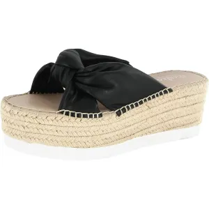 Scoop Womens Woven Faux Leather Platform Sandals
