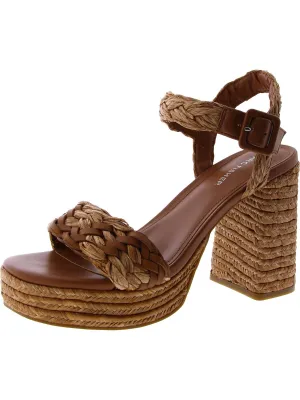 Seclude Womens Woven Block Heel Platform Sandals