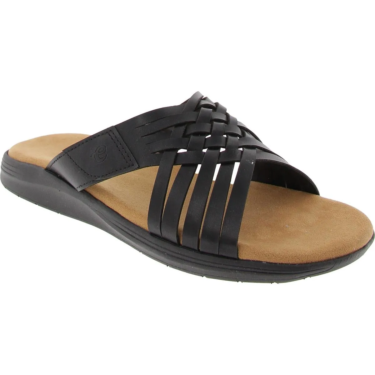 Seeley Womens Faux Leather Woven Slide Sandals