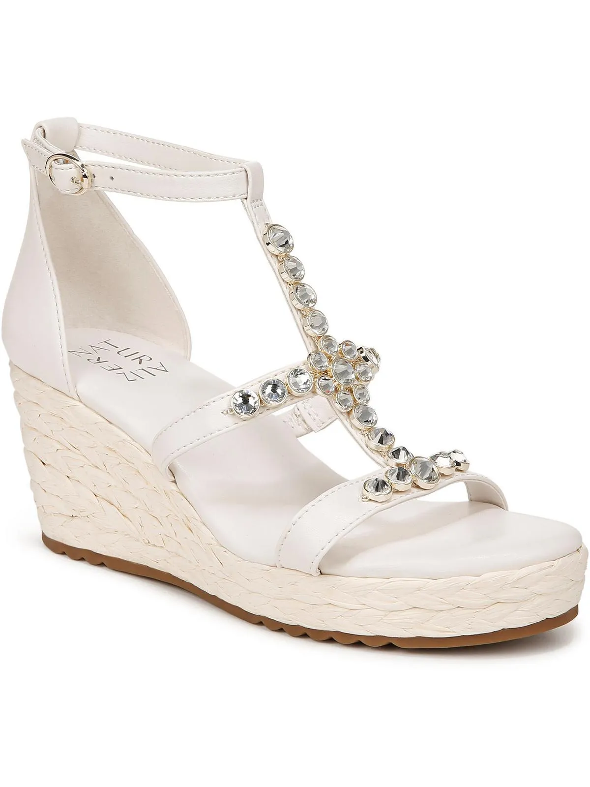 Serena Womens E Faux Leather Wedge Sandals