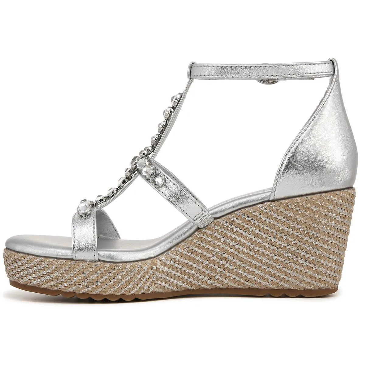 Serena Womens E Faux Leather Wedge Sandals