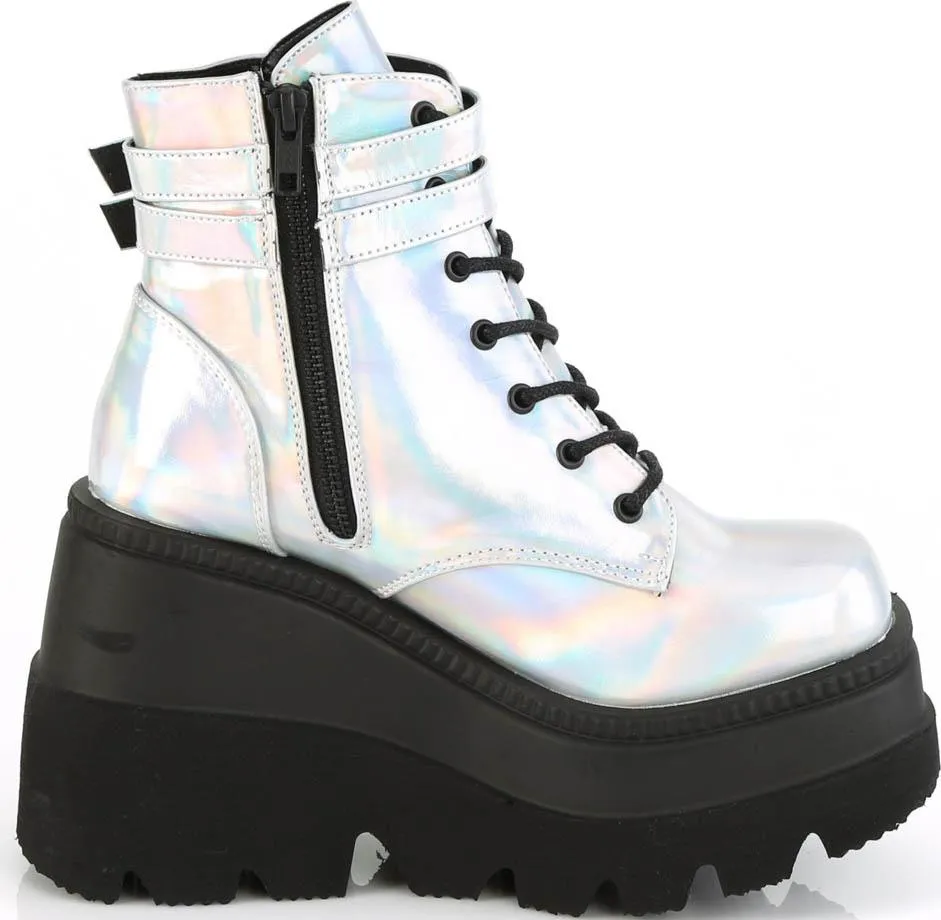SHAKER-52 [Silver Holo] | PLATFORM BOOTS [IN STOCK]**