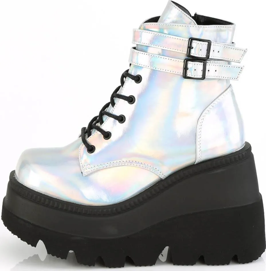 SHAKER-52 [Silver Holo] | PLATFORM BOOTS [IN STOCK]**