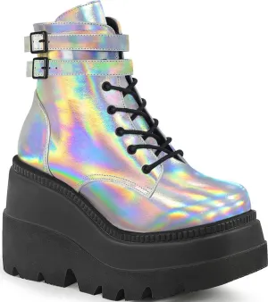 SHAKER-52 [Silver Holo] | PLATFORM BOOTS [IN STOCK]**
