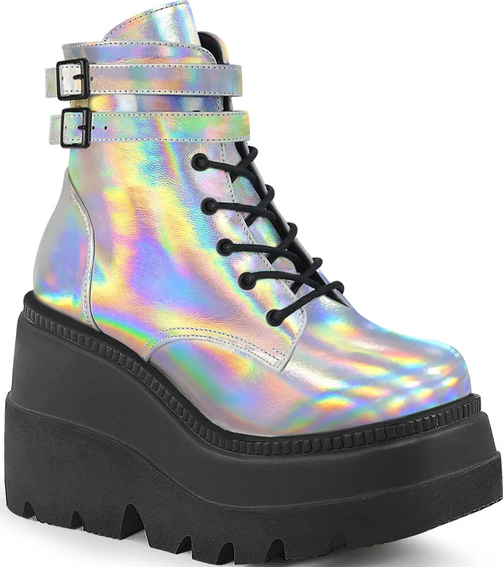 SHAKER-52 [Silver Holo] | PLATFORM BOOTS [IN STOCK]**