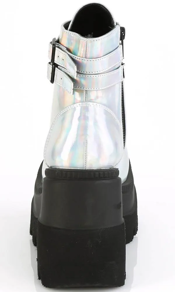 SHAKER-52 [Silver Holo] | PLATFORM BOOTS [IN STOCK]**