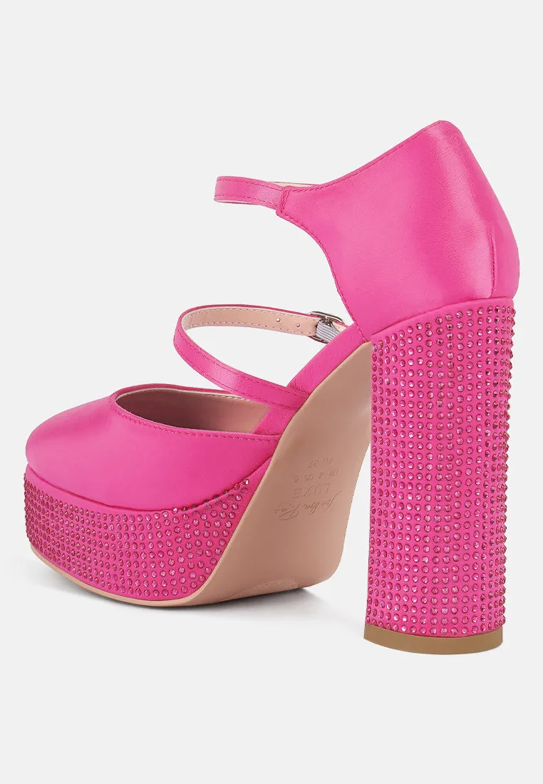 shiver rhinestones embellished platform mary jane sandals