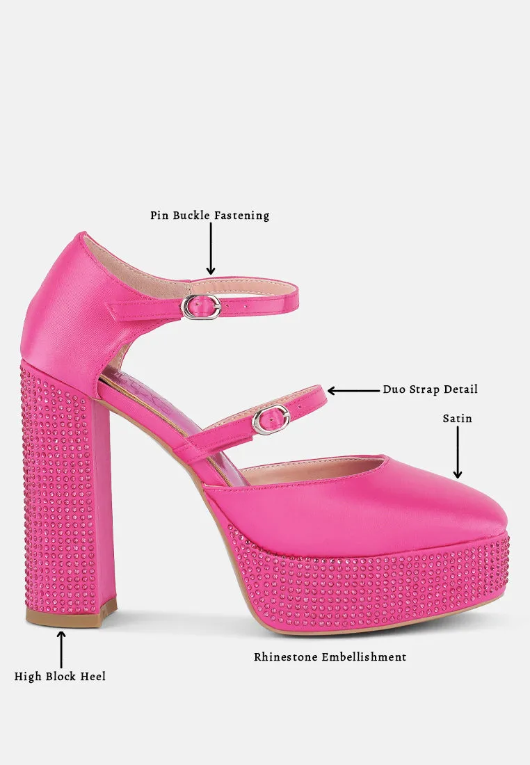 shiver rhinestones embellished platform mary jane sandals