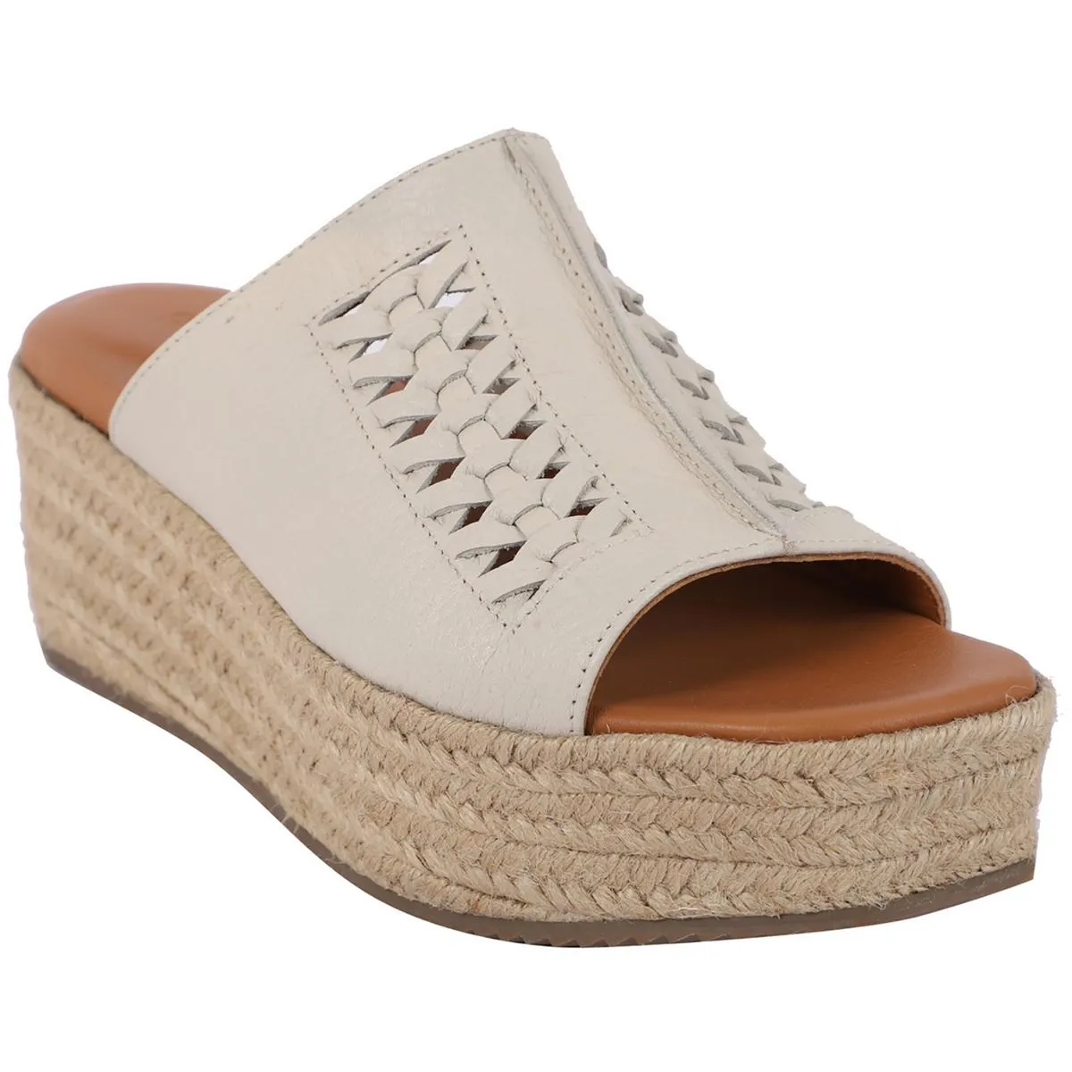 Silvana Womens Leather Woven Espadrilles