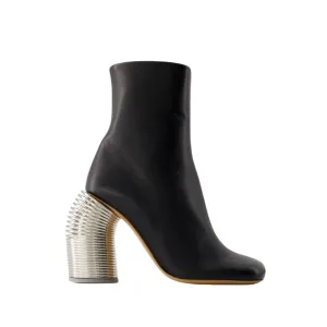 Silver Spring Ankle Boots - Leather - Black/ Silver