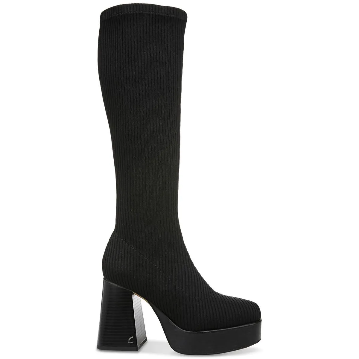 Simone Womens Pull On Block Heel Knee-High Boots