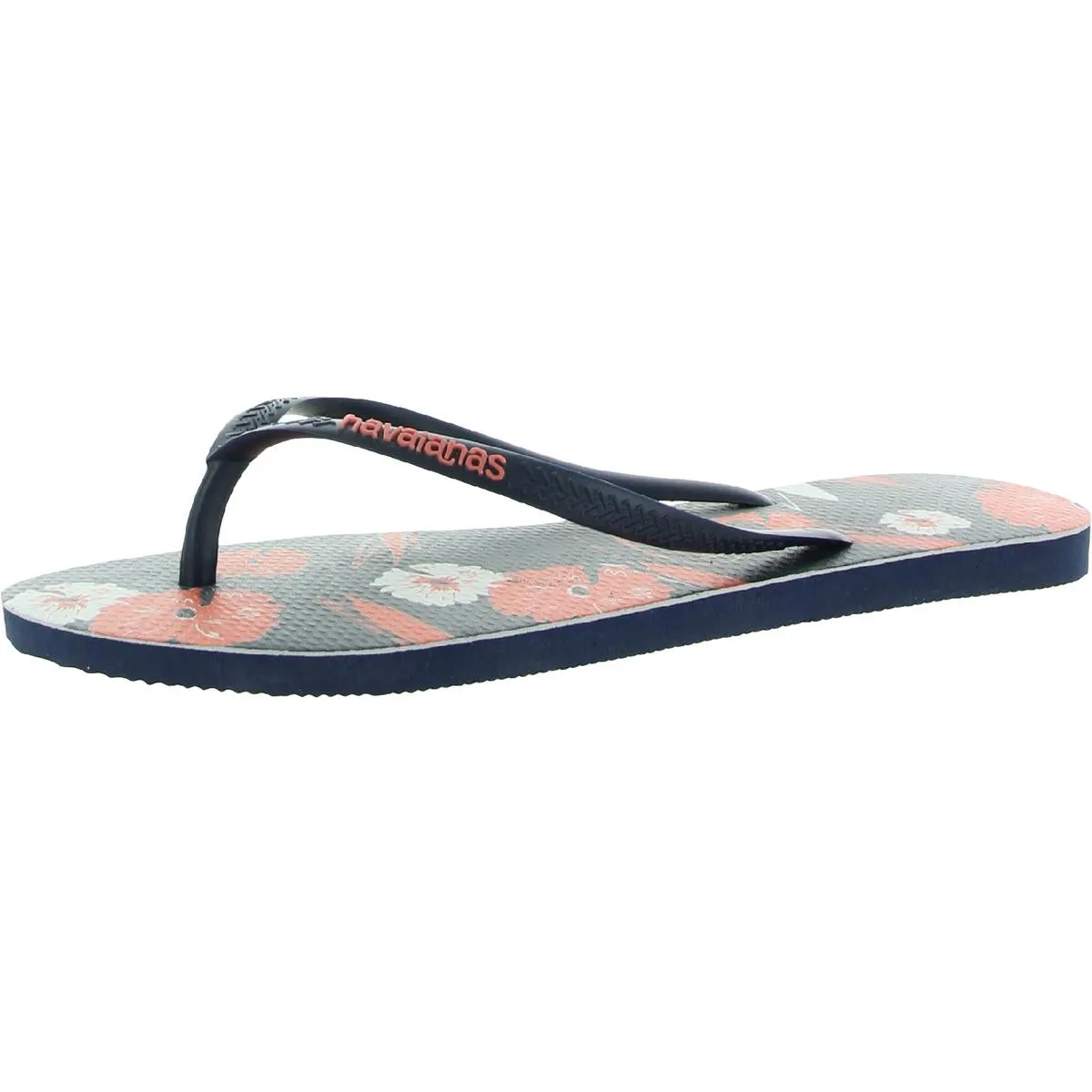 Slim Floral Basic Womens Thong Flat Flip-Flops