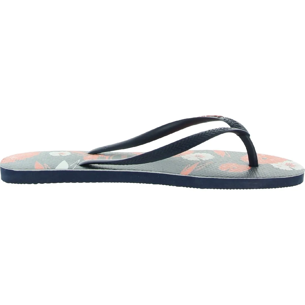 Slim Floral Basic Womens Thong Flat Flip-Flops