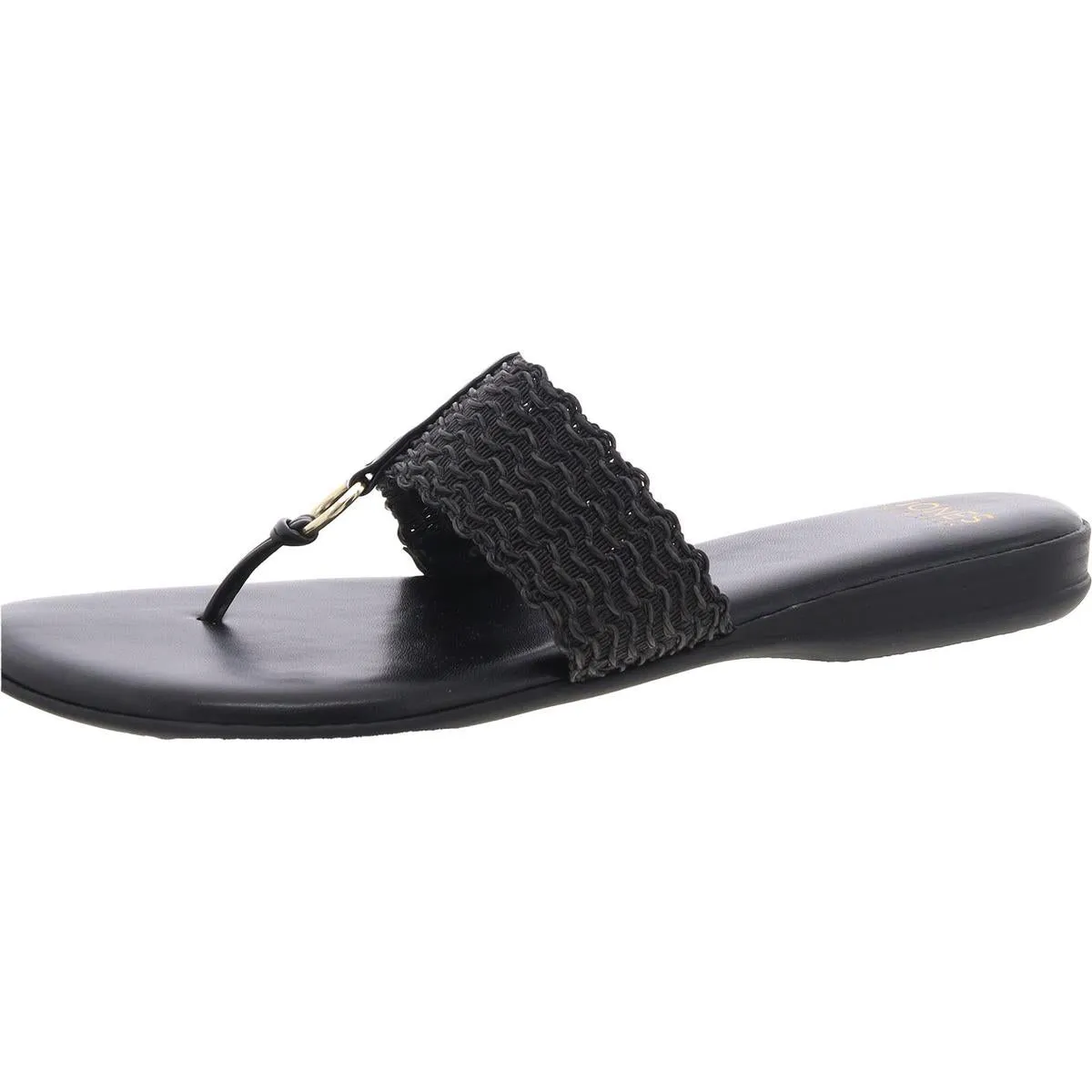 Sonal Womens Faux Leather Cushioned Footbed Flip-Flops