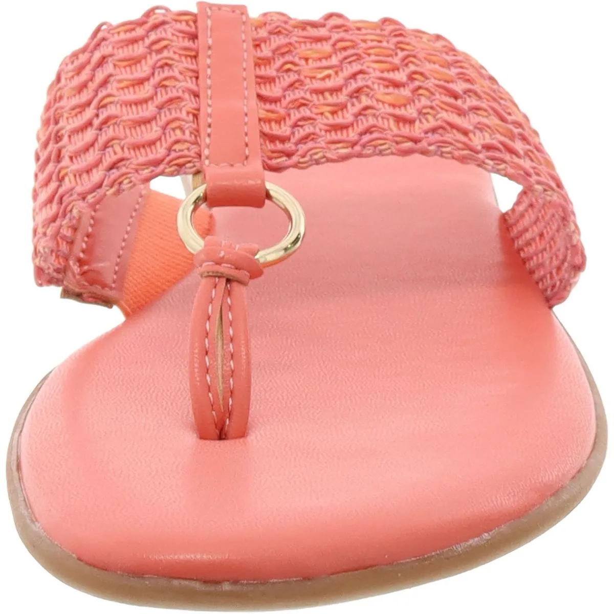 Sonal Womens Faux Leather Cushioned Footbed Flip-Flops