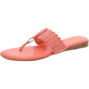 Sonal Womens Faux Leather Cushioned Footbed Flip-Flops
