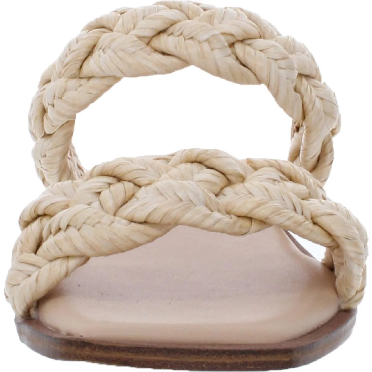 Spain Womens Raffia Slip On Slide Sandals