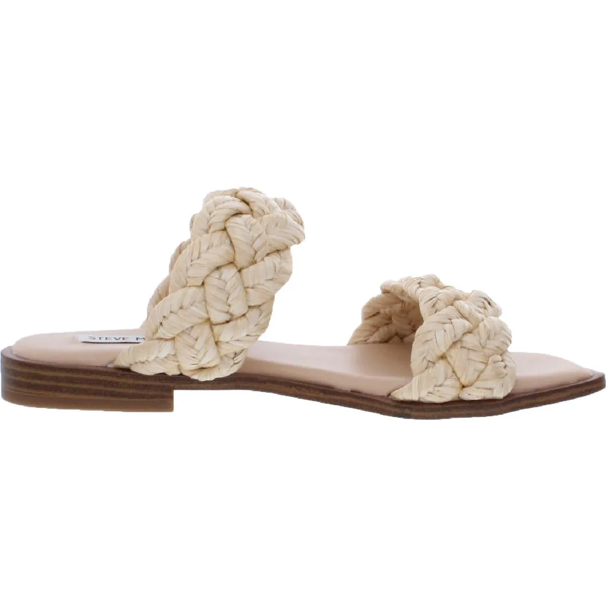 Spain Womens Raffia Slip On Slide Sandals