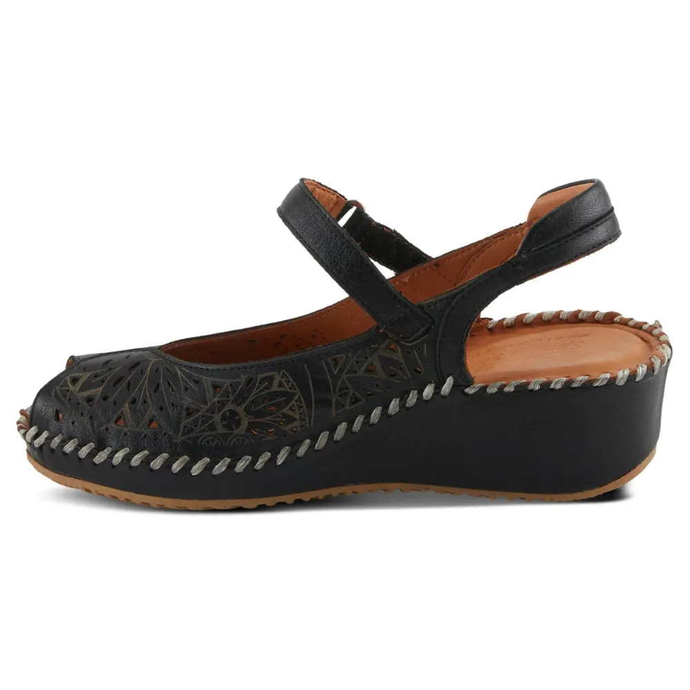 Spring Step Santonio Black Leather Sandal (Women's)