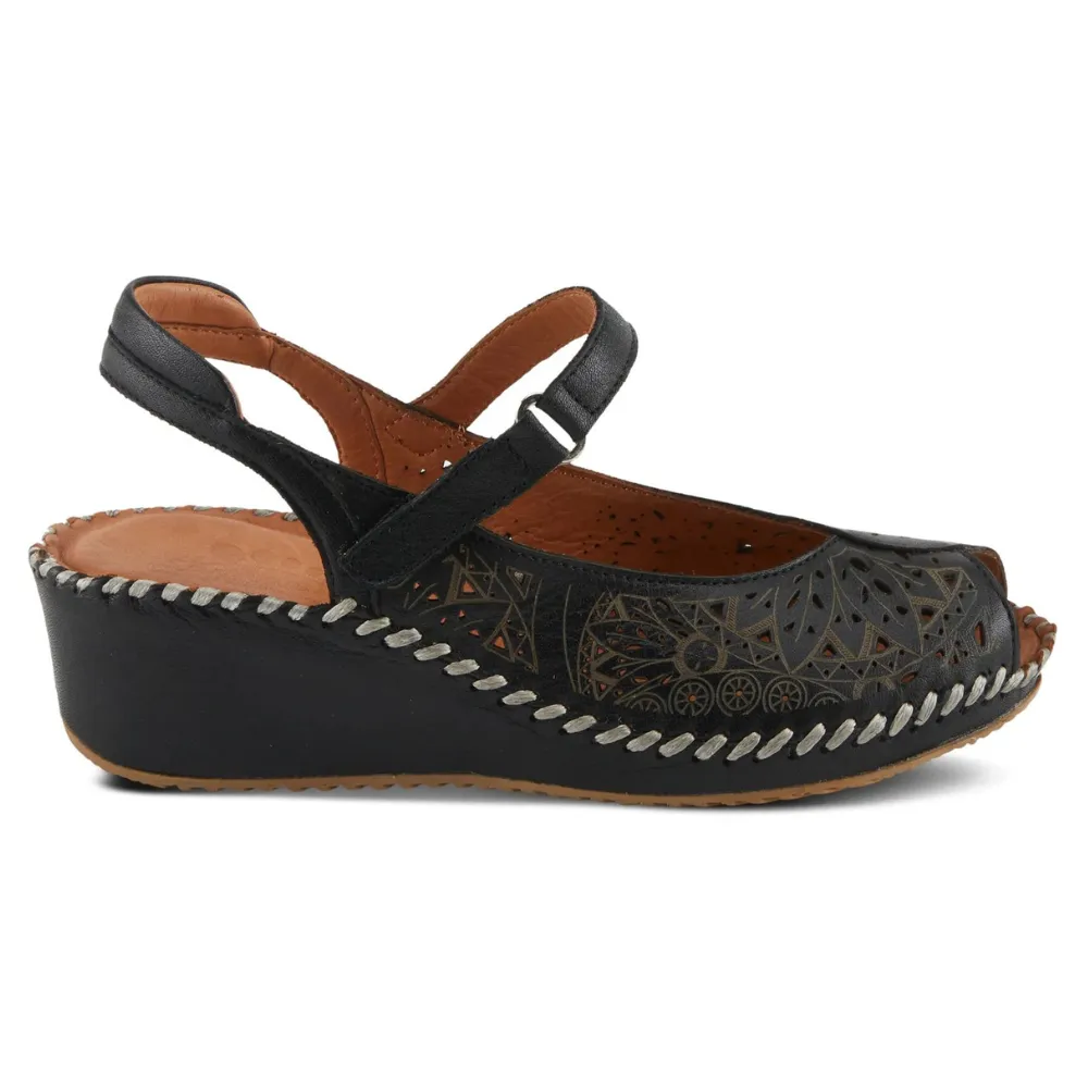 Spring Step Santonio Black Leather Sandal (Women's)