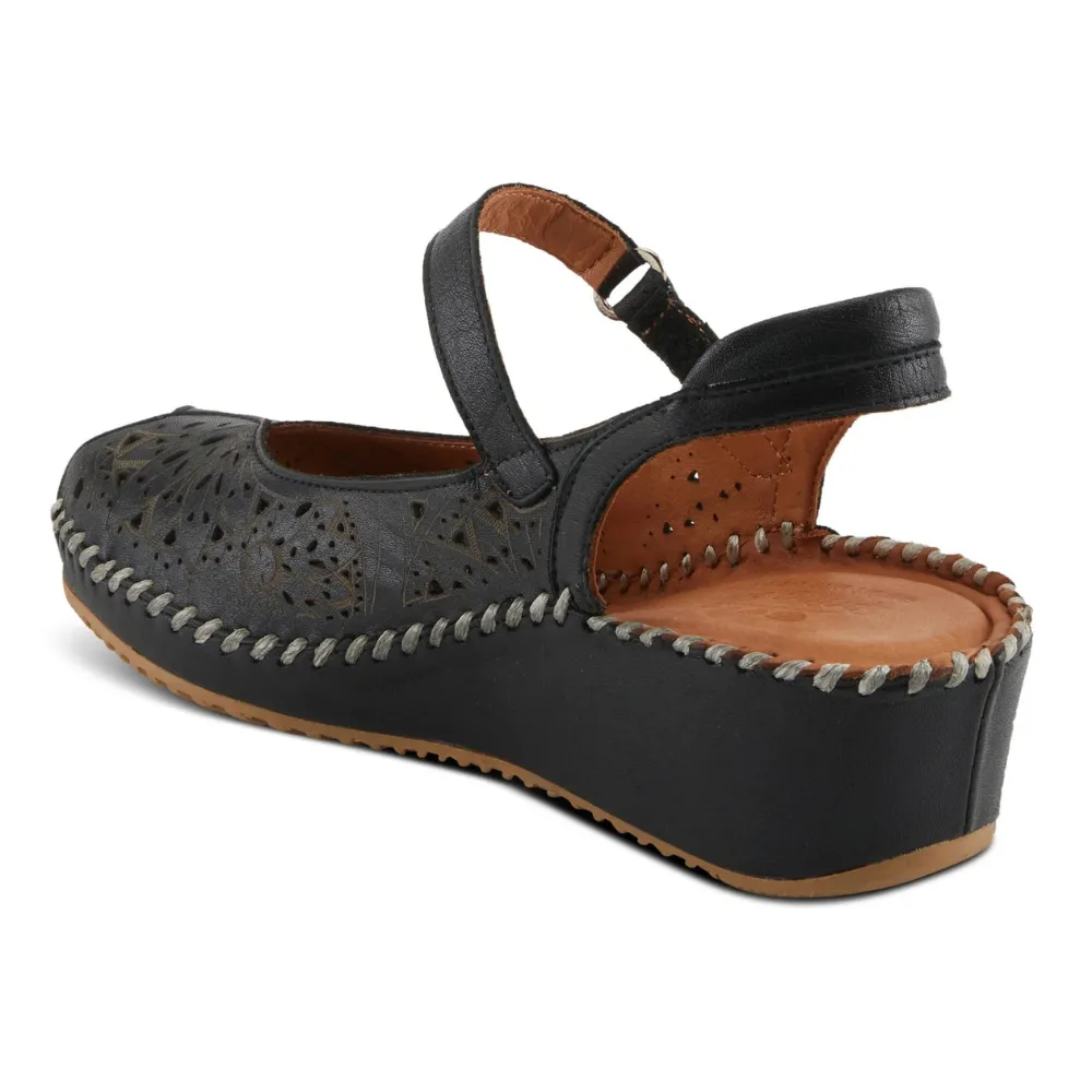 Spring Step Santonio Black Leather Sandal (Women's)