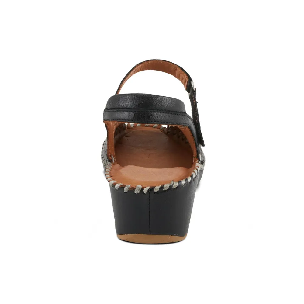 Spring Step Santonio Black Leather Sandal (Women's)