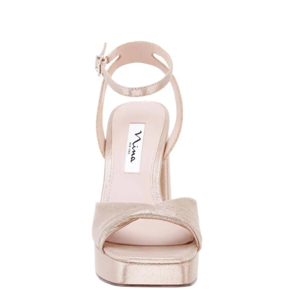Stacie Heel in Taupe Metallic