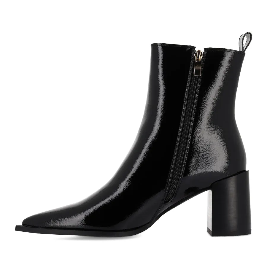 STEPHANIE - BLACK CRINKLE PATENT