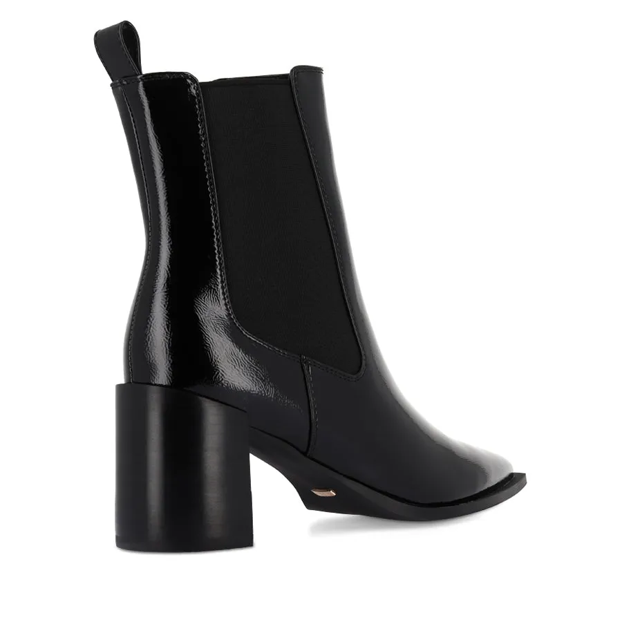 STEPHANIE - BLACK CRINKLE PATENT