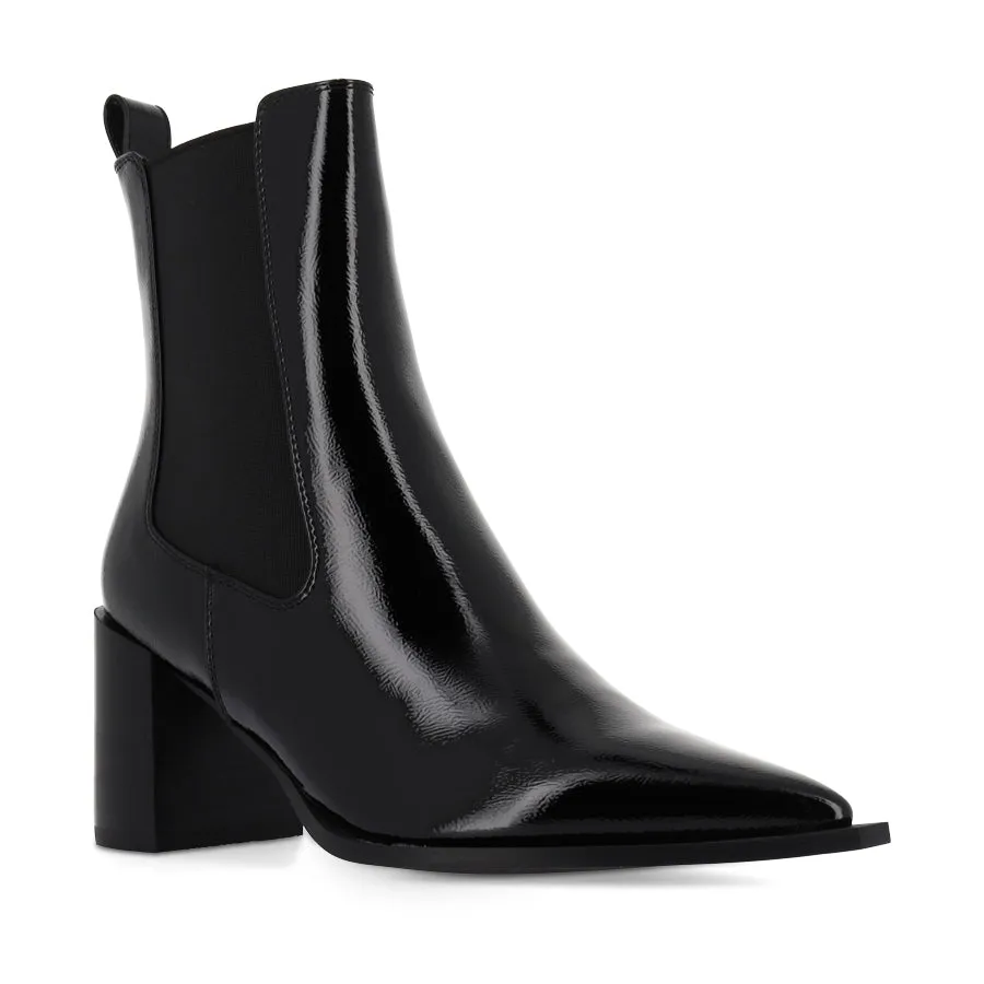 STEPHANIE - BLACK CRINKLE PATENT