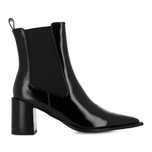 STEPHANIE - BLACK CRINKLE PATENT