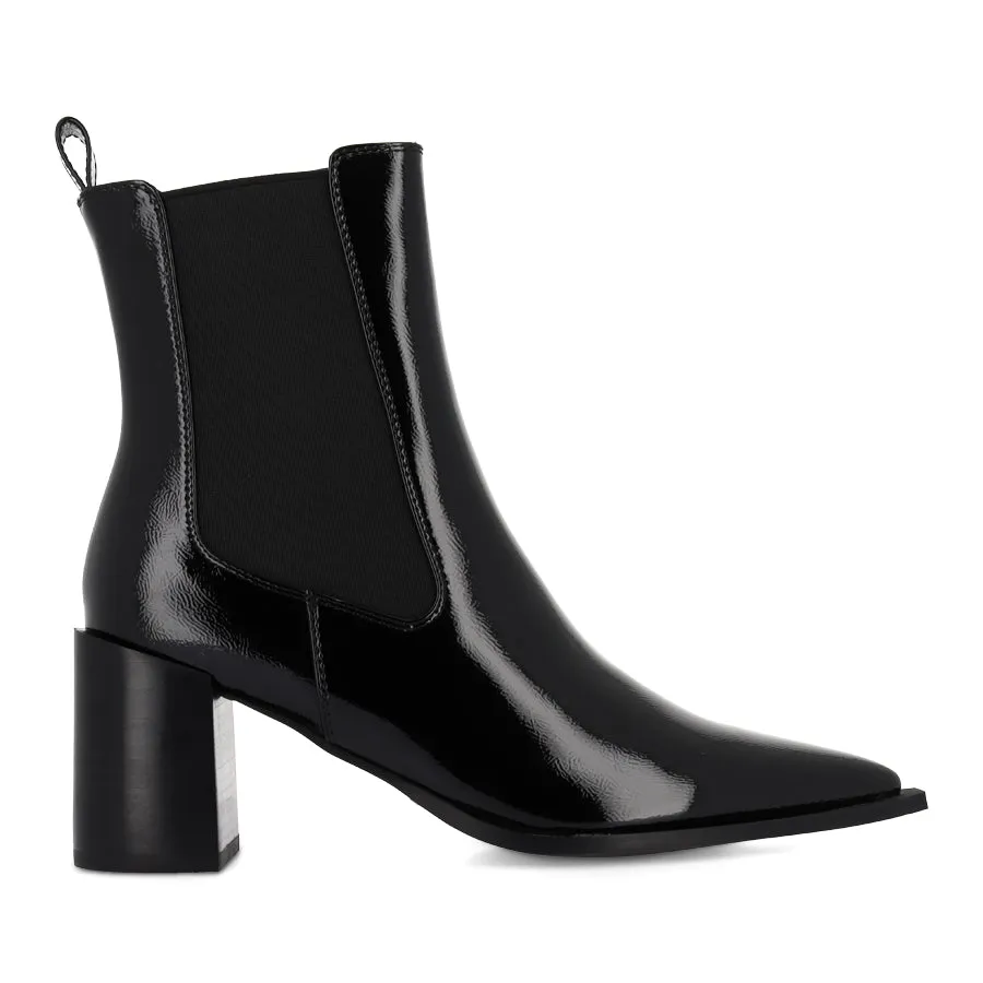 STEPHANIE - BLACK CRINKLE PATENT