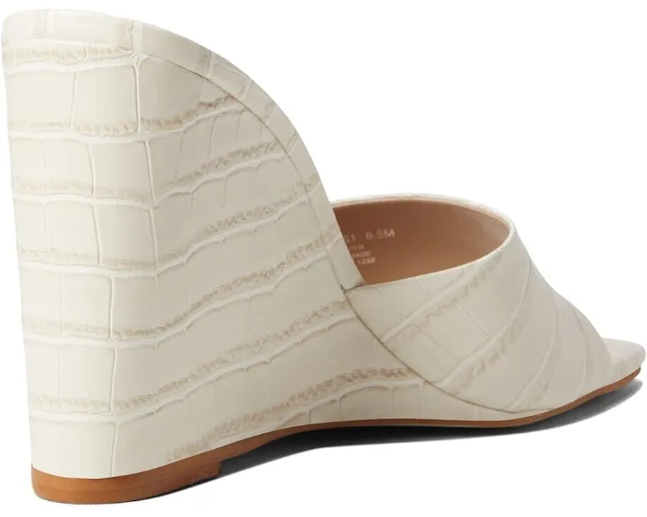 Steve Madden Veles Sandals Women's US 6 Bone Croco Square Toe Wedge Heel KHD752