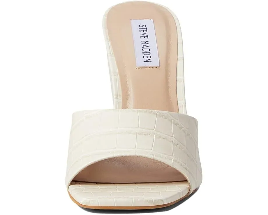 Steve Madden Veles Sandals Women's US 6 Bone Croco Square Toe Wedge Heel KHD752