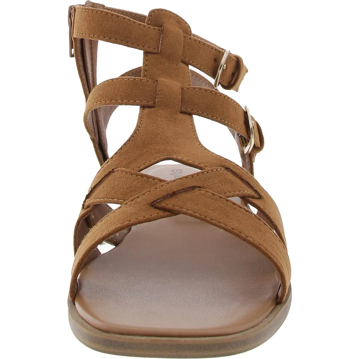 STORIEEF Womens Zipper Faux Suede Ankle Strap